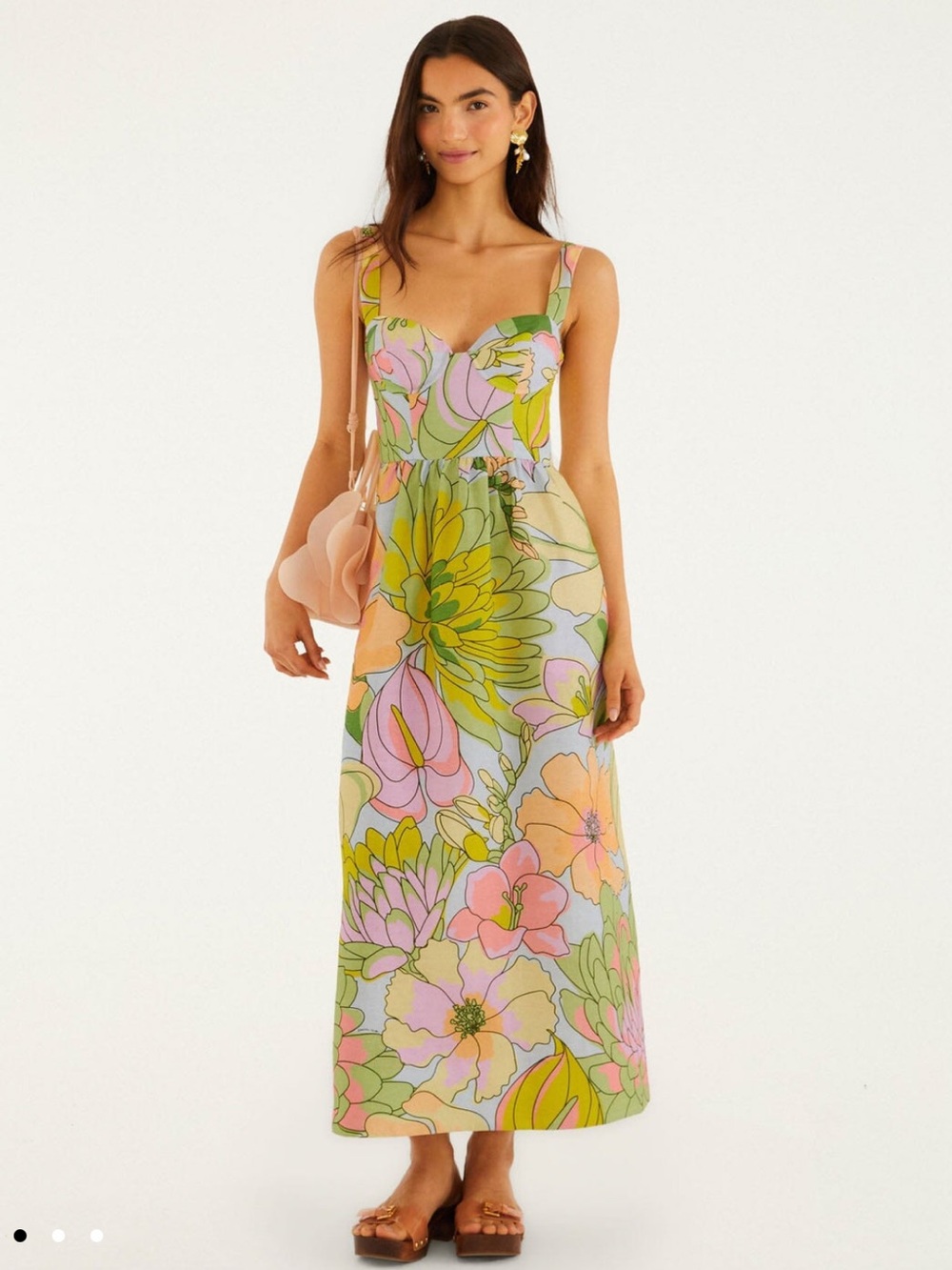 NWT FARM Rio Light Blue Spring Affair Maxi Dress